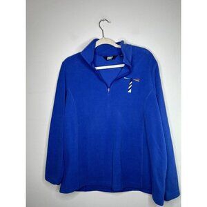 Lands End Womens Blue Lighthouse Fleece 1/4 Zip Long Sleeve Jacket Size …